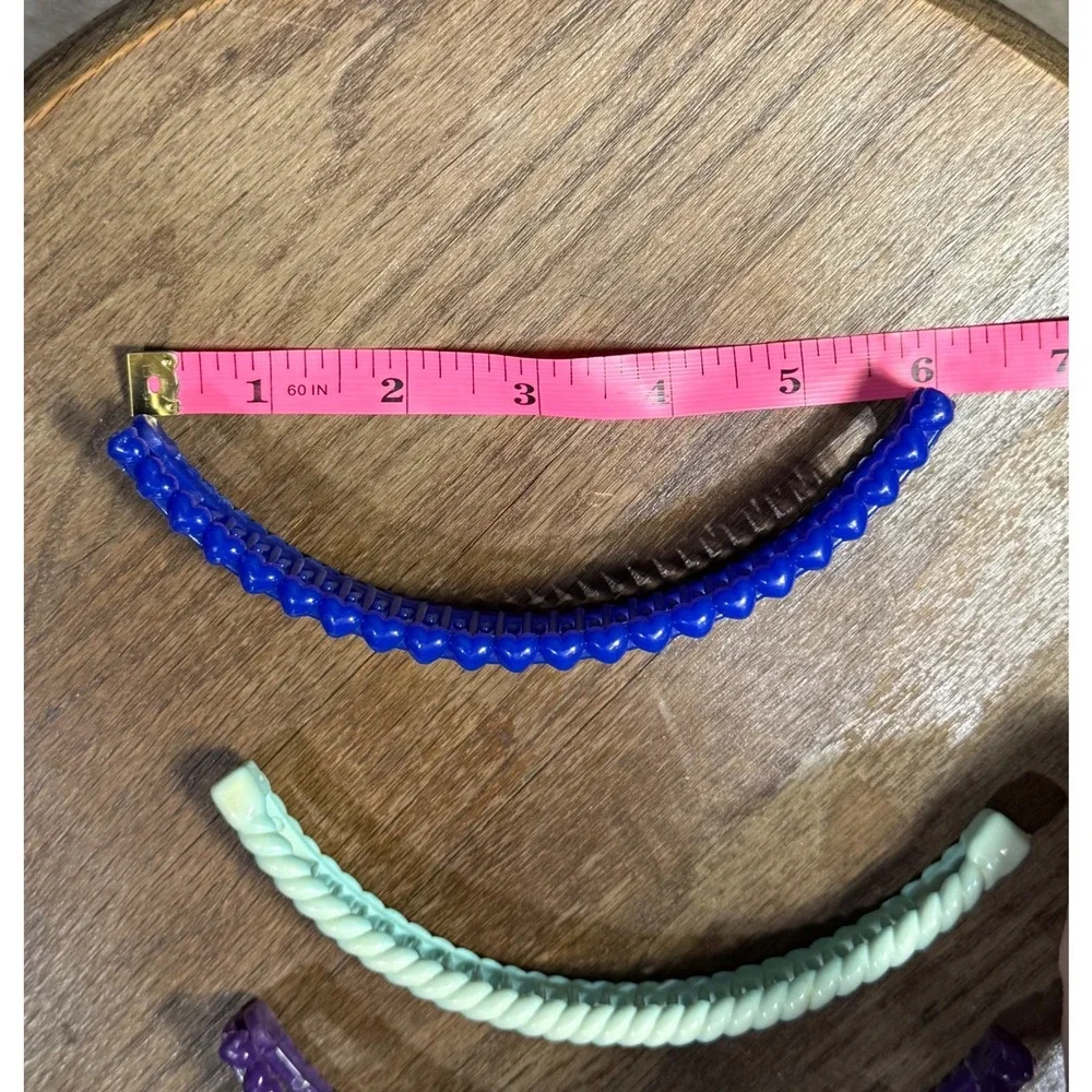 Vintage 80s Banana Clip Hair Accessories Set 3pc Clincher Ponytail Combs 6in
